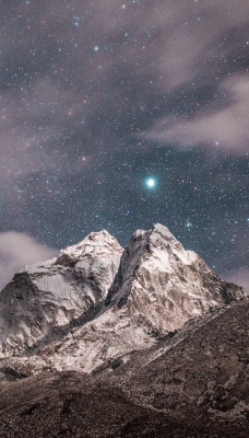 горы звездное небо звезды небо облака ночь выдержка