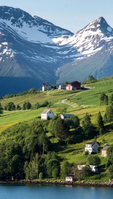 альпы швейцария горы вершины склон деревушка