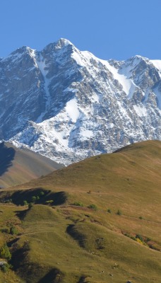 горы холмы снег вершины