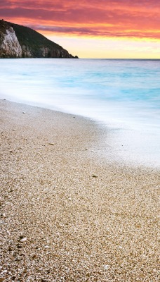 побережье берег море на закате песок