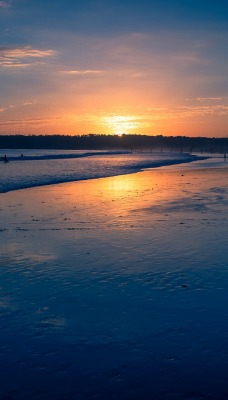 море закат пляж песок берег