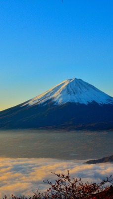 гора природа небо облака на рассвете вулкан