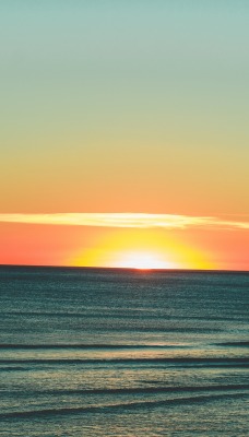 закат море горизонт солнце