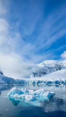 небо льды горы антарктида