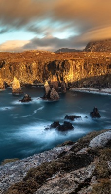 утес побережье пейзаж природа шотландия вода