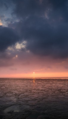 побережье рассвет облака сумерки