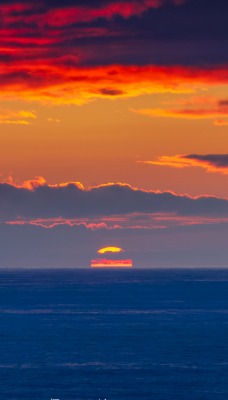 закат море облака