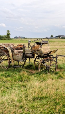 Старая карета в поле