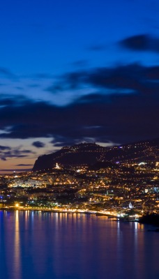 огни город море сумерки lights the city sea twilight