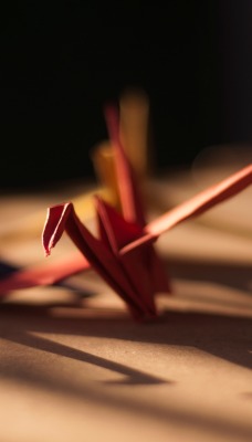 оригами журавлик тени