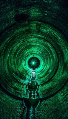 тоннель свет зеленый канализация