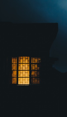 ночь окно свет