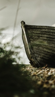 лодка доски мель трава