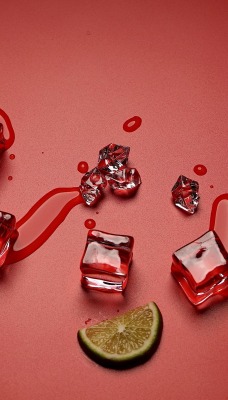 лед красный фон стакан