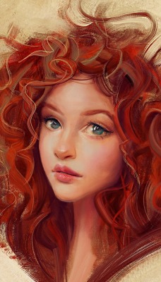 девушка рыжая кудрявая рисунок
