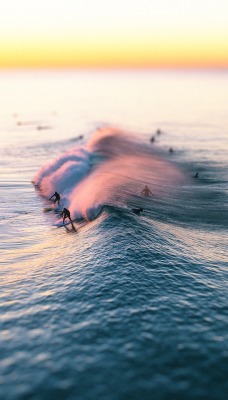 серфинг закат волны