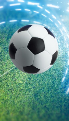 мяч футбол линии эффект свечение газон