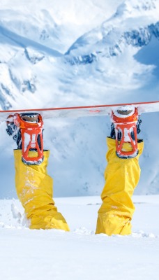 сноубордист снег ноги горы