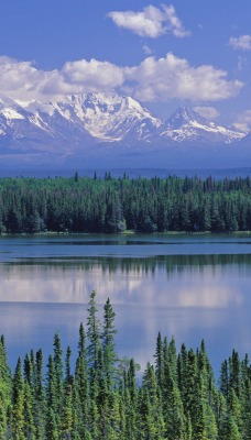 Willow Lake and Mount Wrangell, Wrangell Saint Elias National Park, Alaska
