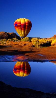 Hot Air Balloon Reflected, Arizona