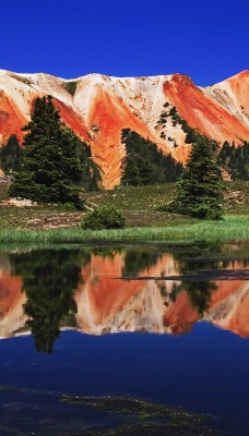 Red Mountain Reflected in Alpine Tarn in Gary Cooper Gulch, Ouray, Colorado
