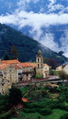 Village in Alta Roca Region, Corsica, France