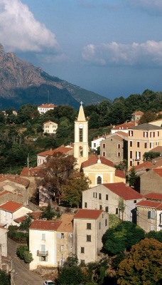 View of Evisa, Corsica Island, France