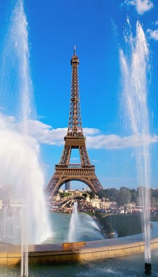 Eiffel Tower and Fountain, Paris, France