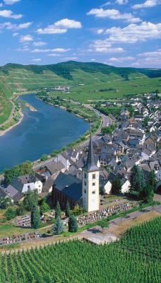 City of Bremm and Moselle River, Germany