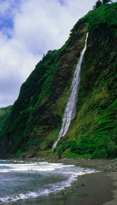 Kaluahine Waterfall, Waipio Valley, Hamakua Coast, Hawaii