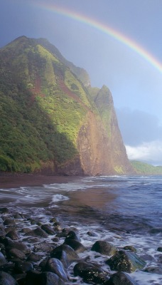 Misty Rainbow, Waialu Valley, Molokai, Hawaii