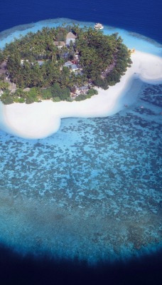 Aerial View of a Tropical Island, Maldives