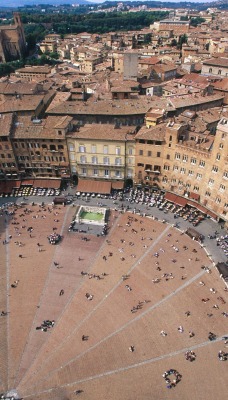 Aerial View of Piazza del Campo, Siena, Italy