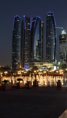 Абу-Даби ночь небоскребы