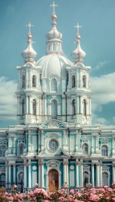 страны архитектура Смольный монастырь Россия Санкт-Петербург