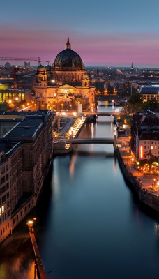 страны архитектура ночь Берлин