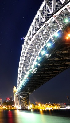 огни мост город ночь