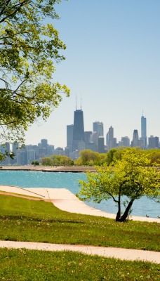 Чикаго США газон вода