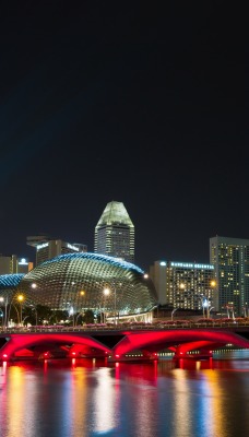 Сингапур ночь освещение