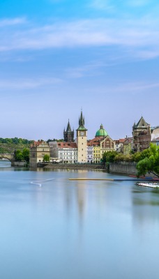 река Влтава мост Карлов мост Czech Republic Прага Чехия Vltava river Prague река Charles Bridge