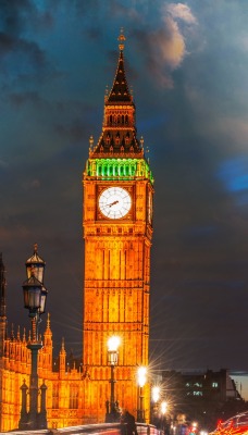 лондон биг-бен небо ночь башня