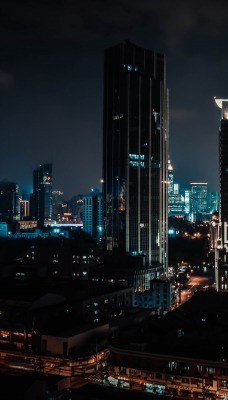 город небоскребы здания ночь
