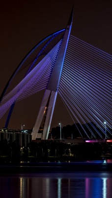 мост троса подсветка ночь