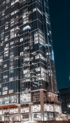 небоскребы здания ночь свет
