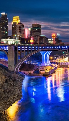 миннеаполис мост река освещение