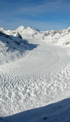 ледник снег зима горы ущелье