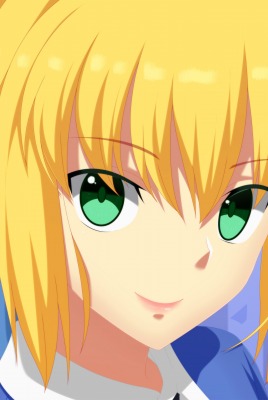 девушка аниме желтые волосы лицо