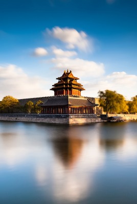 архитектура Китай озеро небо