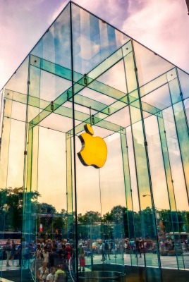 Куб стеклянный куб apple