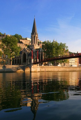 страны архитектура река Лион Франция country architecture river Lyon France